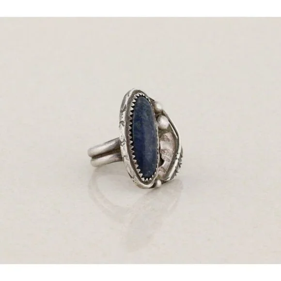 Sterling Silver Lapis Lazuli Ring Size 6 1/2 - Picture 3 of 8